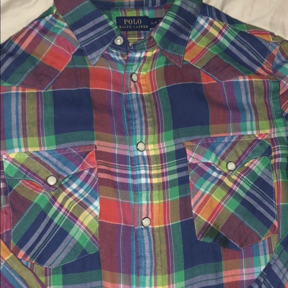 Small light polo button down.